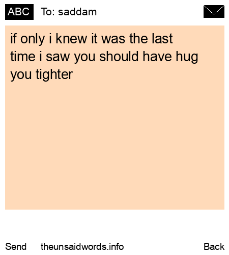 unsent message to saddam