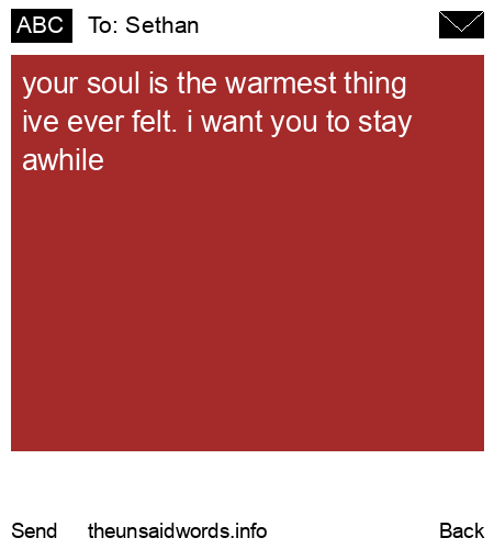 unsent message to Sethan