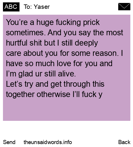 unsent message to Yaser