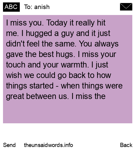 unsent message to anish