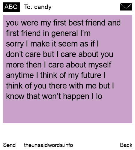 unsent message to candy
