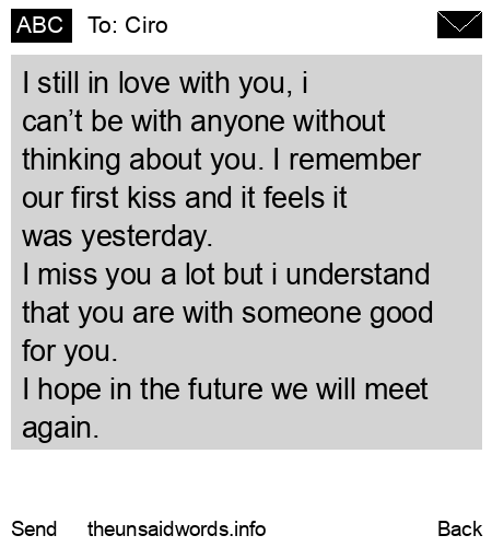 unsent message to Ciro