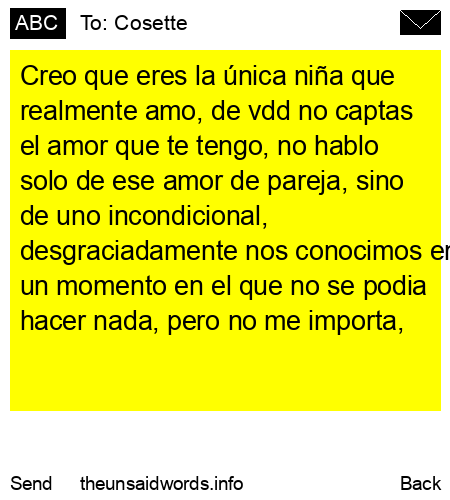 unsent message to Cosette