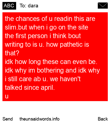 unsent message to dara