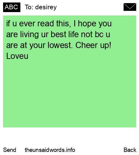 unsent message to desirey