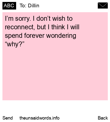 unsent message to Dillin