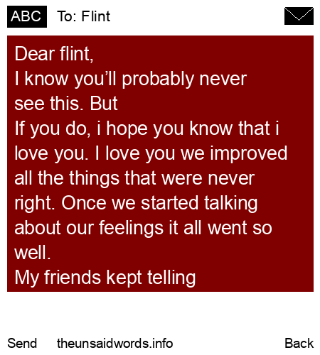 unsent message to Flint