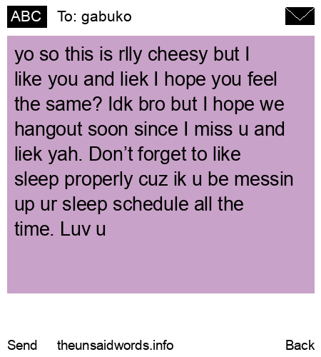 unsent message to gabuko