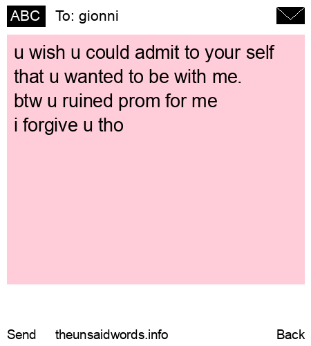 unsent message to gionni