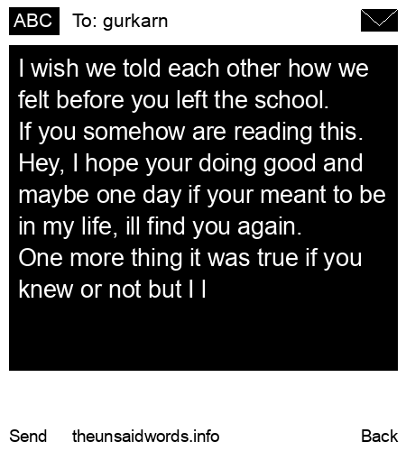 unsent message to gurkarn