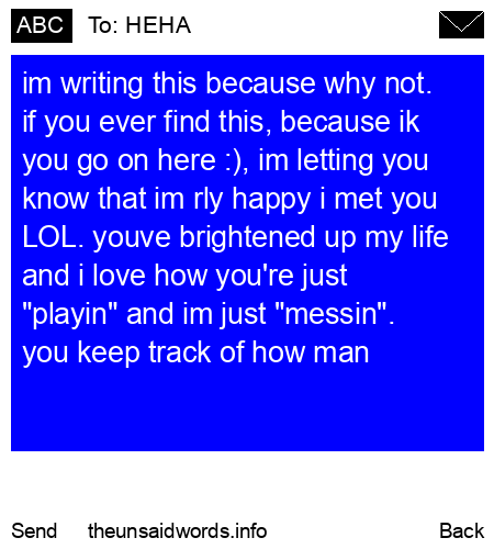 unsent message to HEHA