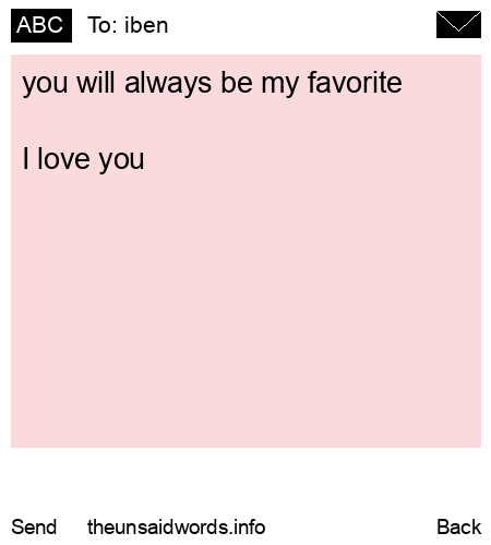 unsent message to iben