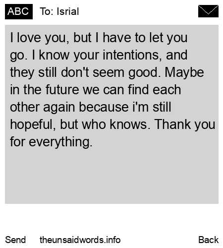 unsent message to Isrial