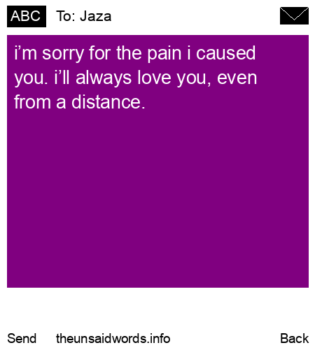 unsent message to Jaza