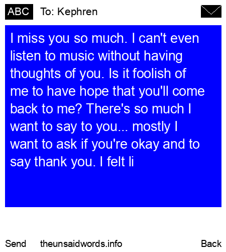 unsent message to Kephren
