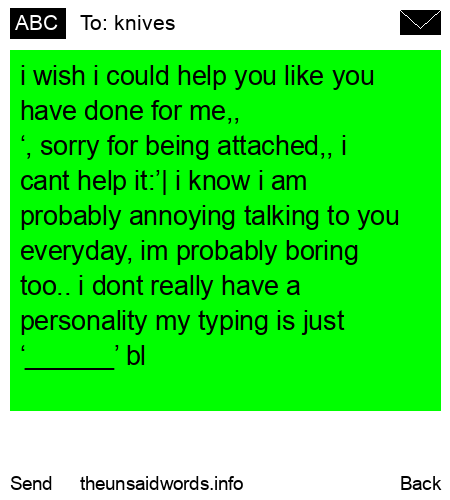 unsent message to knives