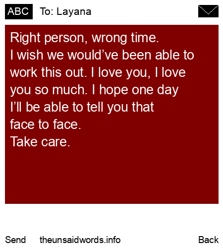 unsent message to Layana