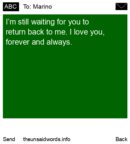 unsent message to Marino 