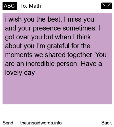unsent message to Math