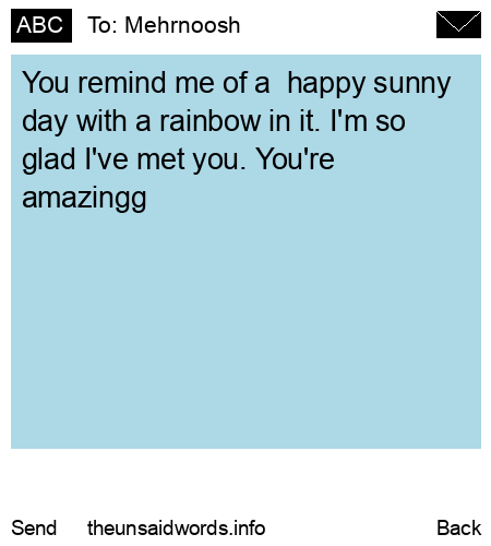 unsent message to Mehrnoosh