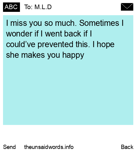 unsent message to M.L.D