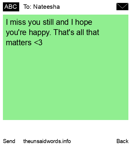 unsent message to Nateesha