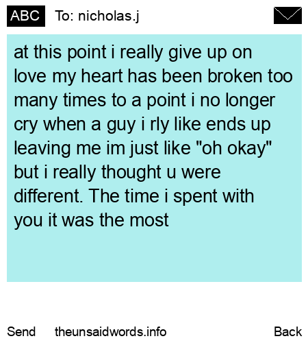 unsent message to nicholas.j