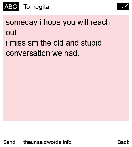 unsent message to regita
