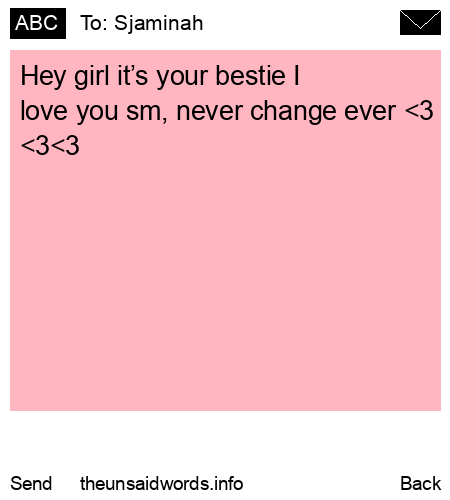 unsent message to Sjaminah