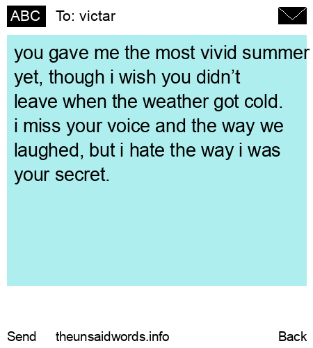 unsent message to victar