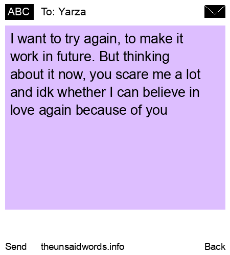 unsent message to Yarza