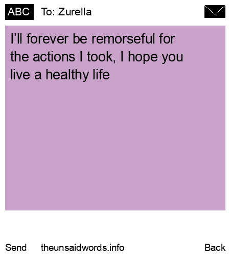 unsent message to Zurella