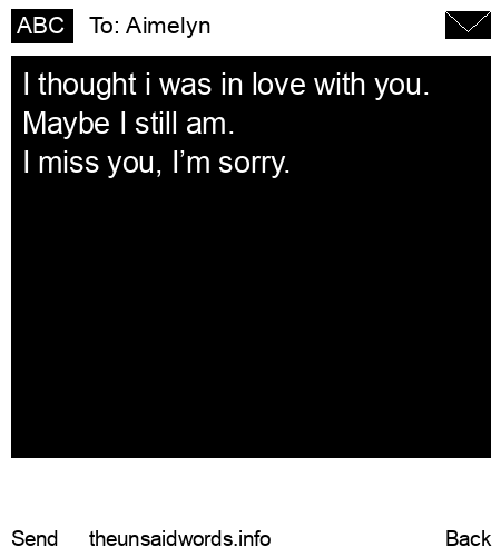 unsent message to Aimelyn