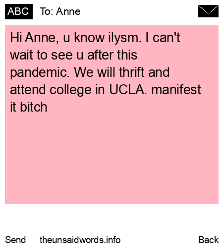 unsent message to Anne