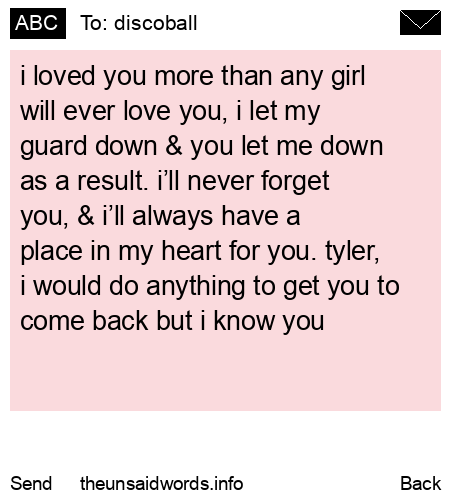 unsent message to discoball