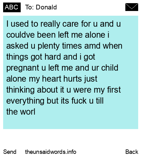 unsent message to Donald
