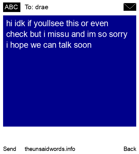 unsent message to drae