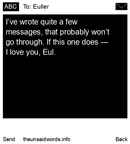 unsent message to Euller