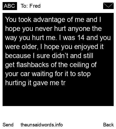 unsent message to Fred