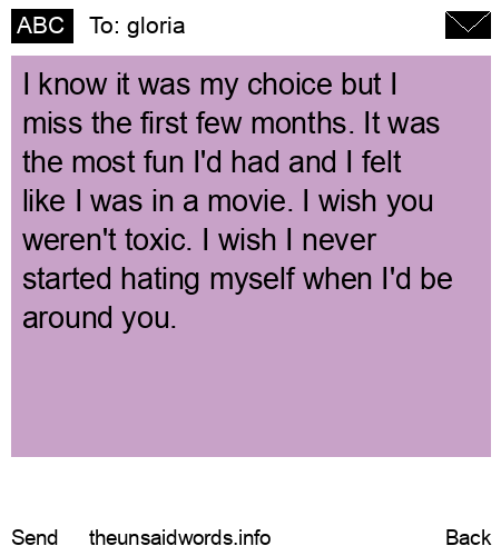unsent message to gloria