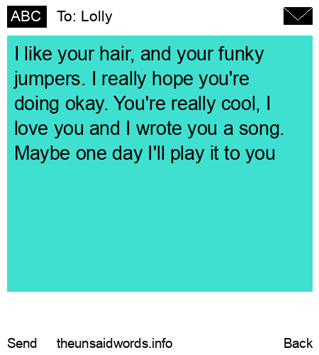 unsent message to Lolly