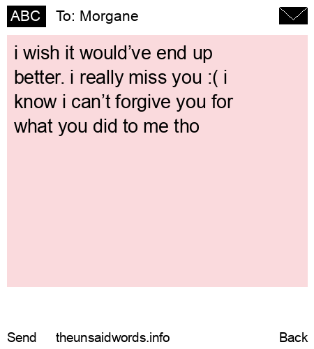 unsent message to Morgane