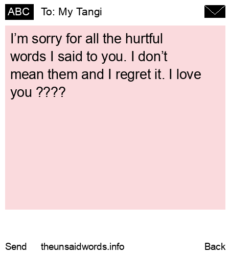 unsent message to My Tangi