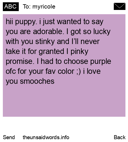 unsent message to myricole