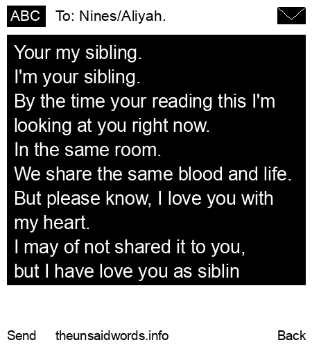 unsent message to Nines/Aliyah.