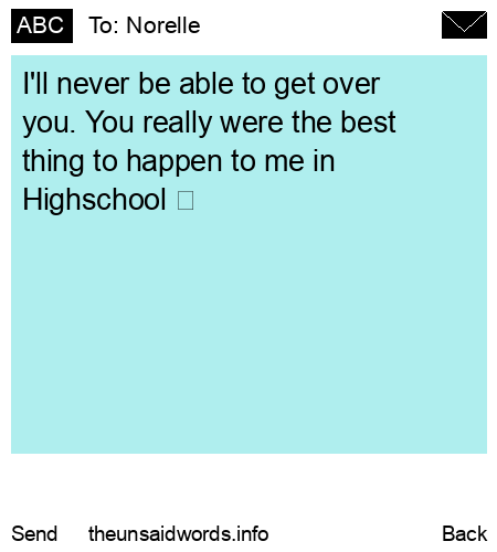 unsent message to Norelle