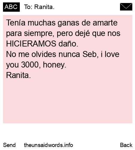 unsent message to Ranita.
