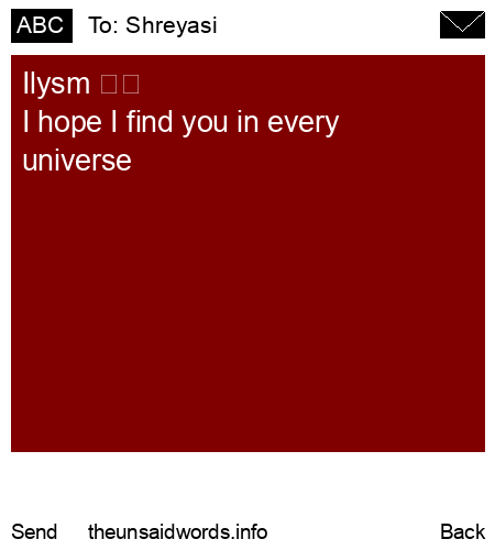unsent message to Shreyasi