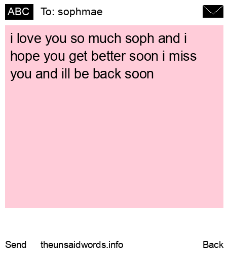 unsent message to sophmae