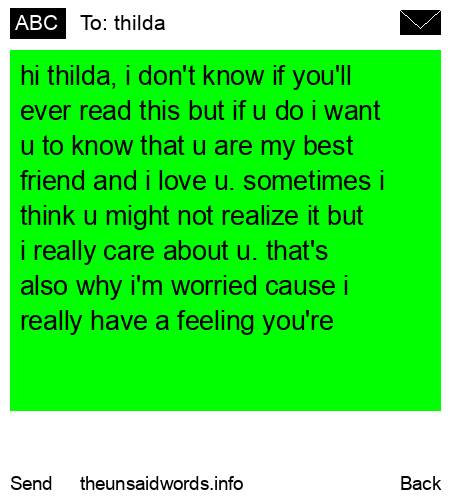 unsent message to thilda